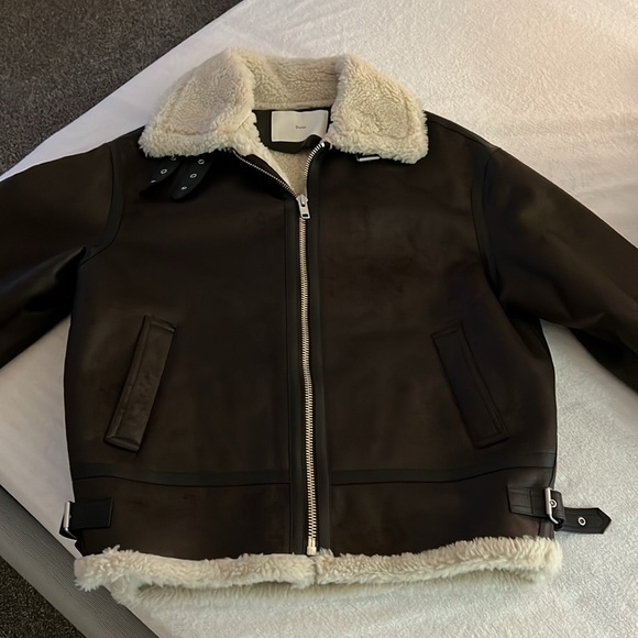 DUNST - Brown Loose Fit Faux-Shearling Jacket - Picture 3 of 7